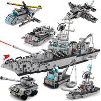 Conjunto de blocos de construção Uvini Navy Destroyer Warship 1560 peças Conjunto de blocos de construção Uvini Navy Destroyer Warship 1560 peças