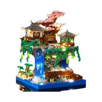 Conjunto De Blocos De Diamante Mini Casa Na Árvore De Piscina De Flor De Pêssego 3320 Peças Blocos