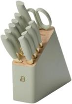 Conjunto de blocos de facas de 12 peças com alças macias de aço inoxidável