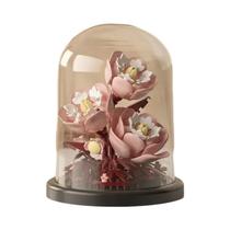 Conjunto De Blocos De Montar 3D DIY De Rosas Eternas Em Caixa De Exibição Para Decoração De Casa E