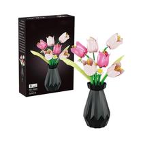 Conjunto De Blocos De Montar 3D DIY Para Meninas: Buquê De Rosas E Tulipas Brinquedo De Decoração Conjunto De Blocos De Montar 3D DIY Para Meninas: Buquê De Rosas E Tulipas Brinquedo De Decoração