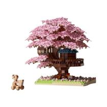 Conjunto De Blocos De Montar Árvore De Cerejeira Com Luzes, Modelo Casa Na Árvore, Presente Conjunto De Blocos De Montar Árvore De Cerejeira Com Luzes, Modelo Casa Na Árvore, Presente