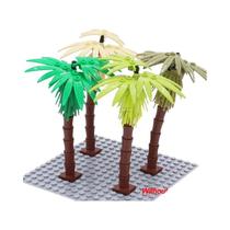 Conjunto De Blocos De Montar Árvore De Coco 4 Peças MARUMINE MOC Cidade Jardim Plantas Bonsai