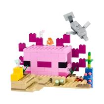 Conjunto De Blocos De Montar Axolotl House Underwater Zombies MOC, Série De Jogos Mini World DIY, Conjunto De Blocos De Montar Axolotl House Underwater Zombies MOC, Série De Jogos Mini World DIY,