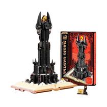 Conjunto De Blocos De Montar Black Magic Tower 966PCS Com Luzes Modelo De Castelo Sombrio Brinquedos