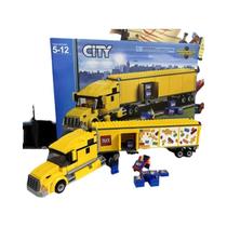 Conjunto De Blocos De Montar Caminhão De Entrega Amarelo 60440 Modelo De Veículo Transportador