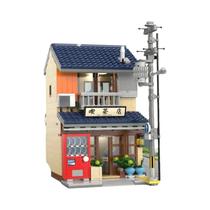 Conjunto De Blocos De Montar Casa De Chá Japonesa 1200PCS Modelo De Vista De Rua Da Cidade Decoração