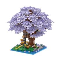 Conjunto De Blocos De Montar Casa Na Árvore Com Flores De Cerejeira Rosa Para Crianças Meninos E