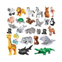 Conjunto De Blocos De Montar De Animais Em Tamanho Grande 26 Peças Série Fazenda Brinquedos