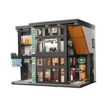 Conjunto De Blocos De Montar De Cafeteria Adulto Com Luzes - Brinquedo De Construção Cenário Urbano