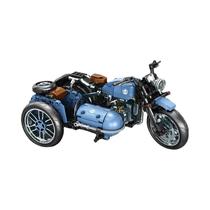 Conjunto De Blocos De Montar De Motocicleta Vintage Retro Com Sidecar, Modelo DIY De Triciclo Com Conjunto De Blocos De Montar De Motocicleta Vintage Retro Com Sidecar, Modelo DIY De Triciclo Com