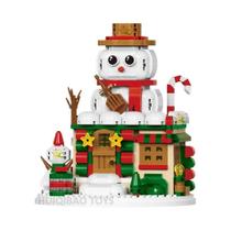 Conjunto De Blocos De Montar De Natal Com Duende, Rena E Papai Noel Para Crianças, Decoração De Casa