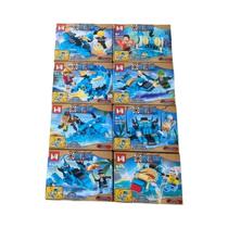 Conjunto De Blocos De Montar Dragão Azul Para Crianças, 8 Em 1, Brinquedos De Quebra-Cabeça Kaido,