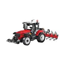 Conjunto De Blocos De Montar Educacionais Infantis: Locomotiva Agrícola, Trator De Cinco Arados,