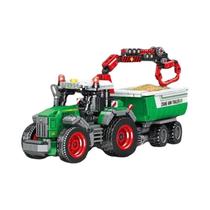 Conjunto De Blocos De Montar Educacionais Infantis: Locomotiva De Colheita, Trator De Cinco Arados, Conjunto De Blocos De Montar Educacionais Infantis: Locomotiva De Colheita, Trator De Cinco Arados,