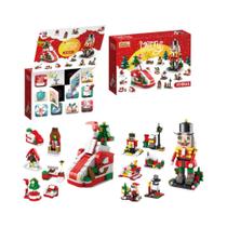 Conjunto De Blocos De Montar HUIQIBAO 6 Em 1: Casa De Neve, Árvore De Natal, Papai Noel E Rena -