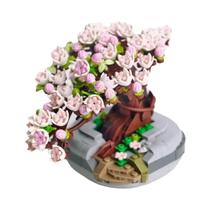 Conjunto De Blocos De Montar Mini Bonsai De Cereja Suculenta Para Decoração De Casa, Presente De