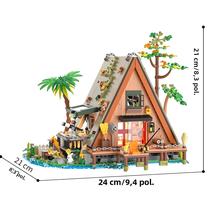 Conjunto De Blocos De Montar Mini Casa Na Floresta Medieval Em Material ABS Conjunto De Blocos De Montar Mini Casa Na Floresta Medieval Em Material ABS