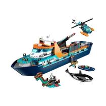 Conjunto De Blocos De Montar Modelo De Navio De Pesquisa Ártica 815PCS Série Cidade Brinquedo