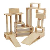 Conjunto de blocos ECR4kids Hollow Wooden Natural de 18 peças Conjunto de blocos ECR4kids Hollow Wooden Natural de 18 peças