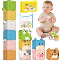 Conjunto de blocos empilháveis de gel macio BOBOBELL Animal para 18 a 3 anos