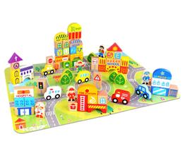 Conjunto de blocos Fat Brain Toys My Town com quebra-cabeça 35 unidades Conjunto de blocos Fat Brain Toys My Town com quebra-cabeça 35 unidades