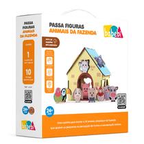 Conjunto De Blocos Madeira Animais Da Fazendinha 3D Para Bebês Educativo