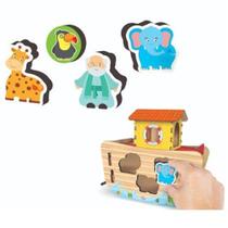 Conjunto de Blocos Madeira ARCA de Noe 3D NIG Brinquedos