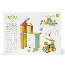 Conjunto de blocos magnéticos de madeira Tegu 42 peças, tintas, 1-99 anos