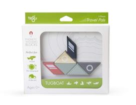 Conjunto de blocos magnéticos de madeira Tegu Travel Pal Tugboat 6 peças
