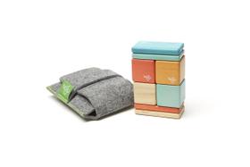 Conjunto de blocos magnéticos de madeira Toy Tegu Pocket Pouch, 8 peças