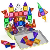 Conjunto de Blocos Magnéticos Minecftoy 65 Peças com Estojo de Viagem Mini