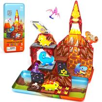Conjunto de Blocos Magnéticos Mini Dinossauros 36 Peças Minecftoy Conjunto de Blocos Magnéticos Mini Dinossauros 36 Peças Minecftoy