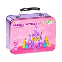 Conjunto De Blocos Magnéticos Portáteis Para Meninas, 45 Peças, Estojo De Ferro, Brinquedo Criativo Conjunto De Blocos Magnéticos Portáteis Para Meninas, 45 Peças, Estojo De Ferro, Brinquedo Criativo