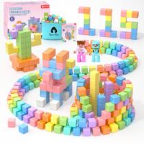 Conjunto de blocos magnéticos VigorFun 115 unidades com estatueta de brinquedo para crianças a partir de 3 anos