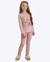 Conjunto de Blusa Alongada em Cotton e Calça Legging em Fly Tech Infantil Feminina Infanti 89743