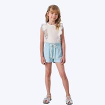 Conjunto De Blusa Boxy Canelada E Shorts Em Linho Bordado Flores Infantil Menina Infanti 84320 Azul Conjunto De Blusa Boxy Canelada E Shorts Em Linho Bordado Flores Infantil Menina Infanti 84320 Azul