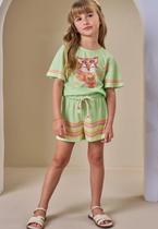 Conjunto de Blusa Boxy e Shorts Menina Infanti Conjunto de Blusa Boxy e Shorts Menina Infanti