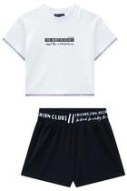 Conjunto de Blusa Cropped e Shorts em Molevisco Vicvicky 53603