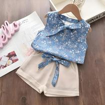 Conjunto de Blusa de Chiffon e Shorts para Meninas - Verão Casual Conjunto de Blusa de Chiffon e Shorts para Meninas - Verão Casual