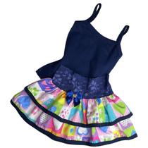 Conjunto de blusa e Saia com babados coloridos para bebê