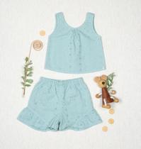 Conjunto de Blusa e short gardênia Baby - Mini Lady
