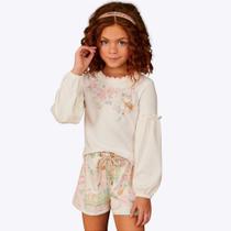 Conjunto de Blusa em Cotton com Shorts em Termoskin Infantil Feminino Infanti 70947