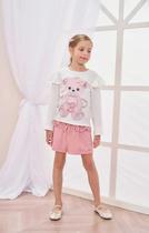 Conjunto de Blusa em Malha Bee e Shorts em Molevisco Infantil Menina INFANTI Conjunto de Blusa em Malha Bee e Shorts em Molevisco Infantil Menina INFANTI