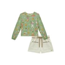Conjunto de Blusa em Malha Fresh e Shorts em Moletom Linho sem Pelúcia 79353 Kukiê Infantil Menina Conjunto de Blusa em Malha Fresh e Shorts em Moletom Linho sem Pelúcia 79353 Kukiê Infantil Menina