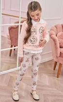 Conjunto de Blusão em Moletom com Pelúcia e Calça Legging em Termoskin Peluciado Infantil Menina Infanti Conjunto de Blusão em Moletom com Pelúcia e Calça Legging em Termoskin Peluciado Infantil Menina Infanti