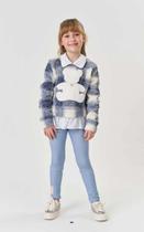 Conjunto de Blusão em Pelo Xadrez e Calça Legging em Termoskin Kukiê Infantil Menina Conjunto de Blusão em Pelo Xadrez e Calça Legging em Termoskin Kukiê Infantil Menina