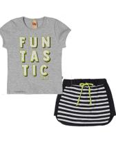 Conjunto de blusinha com short saia infantil menina fun livy Conjunto de blusinha com short saia infantil menina fun livy