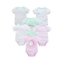 Conjunto De Bodies Unissex Para Bebês 3 Peças 6 Peças 100% Algodão Manga Curta Roupas De Verão Para