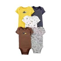 Conjunto De Body De Algodão Para Bebê, 5 Peças, Verão, Menino, Menina, Recém-nascido, Pijama, Roupas